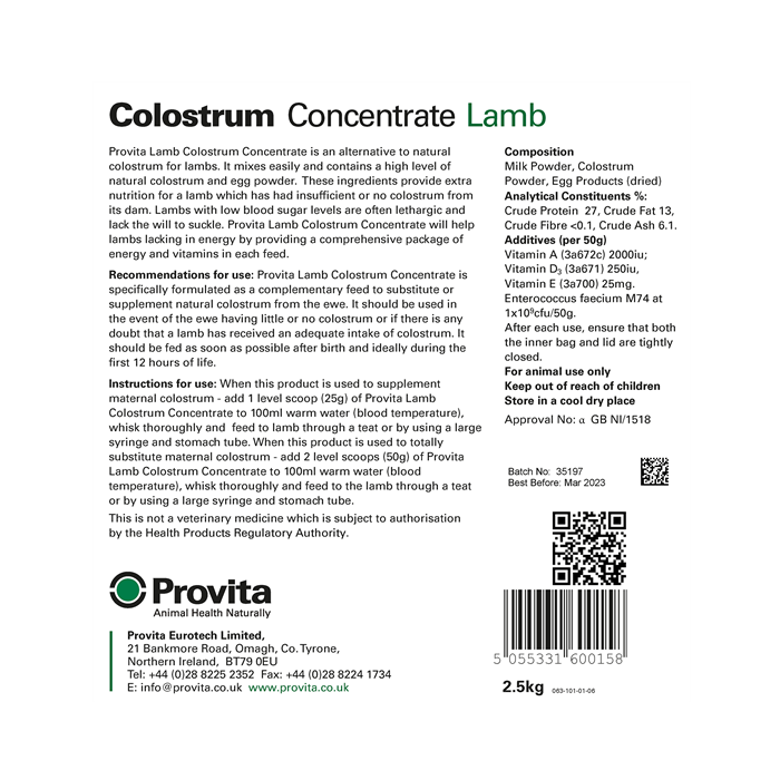 Lamb Colostrum Concentrate 